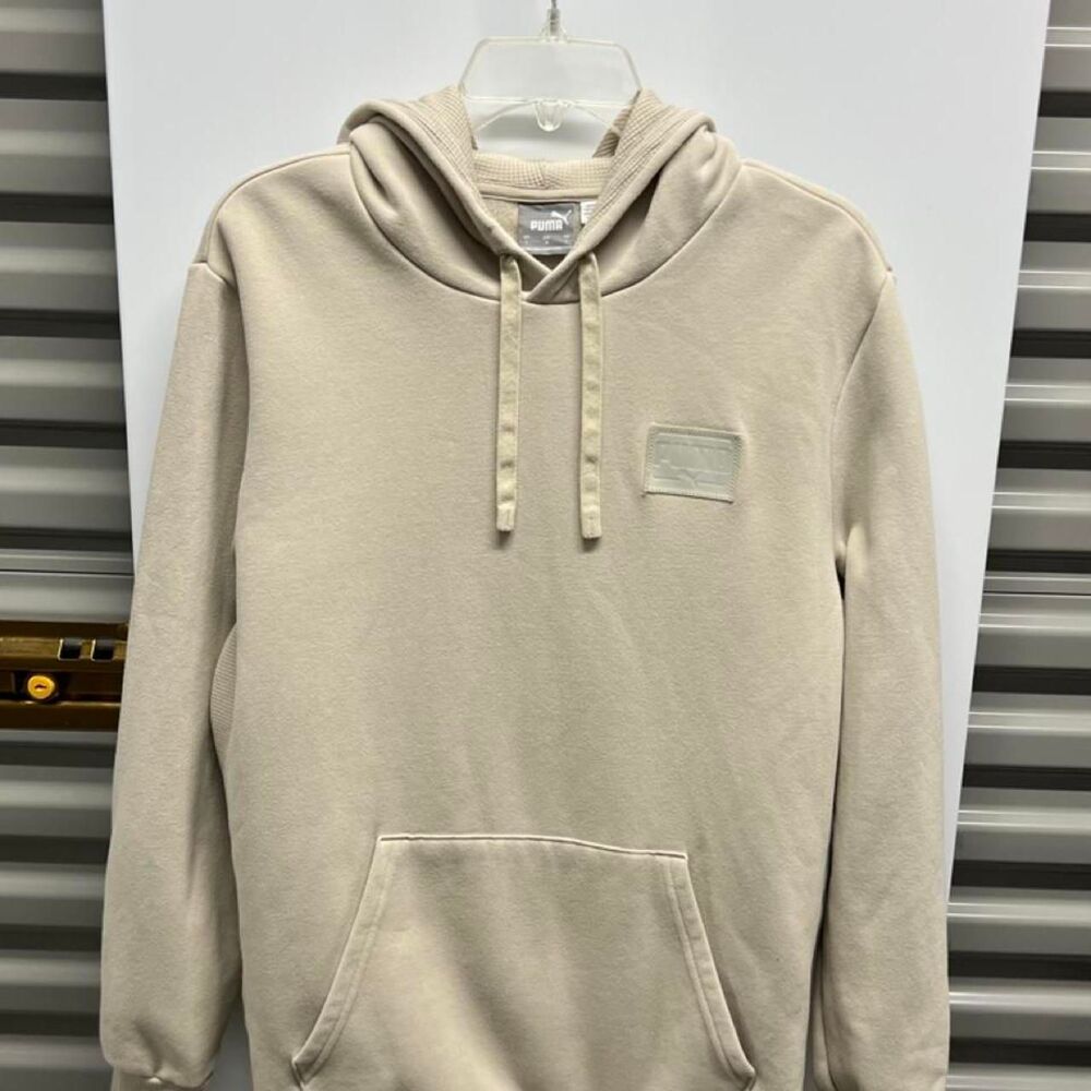 Puma Men's Cream and Tan Hoodie